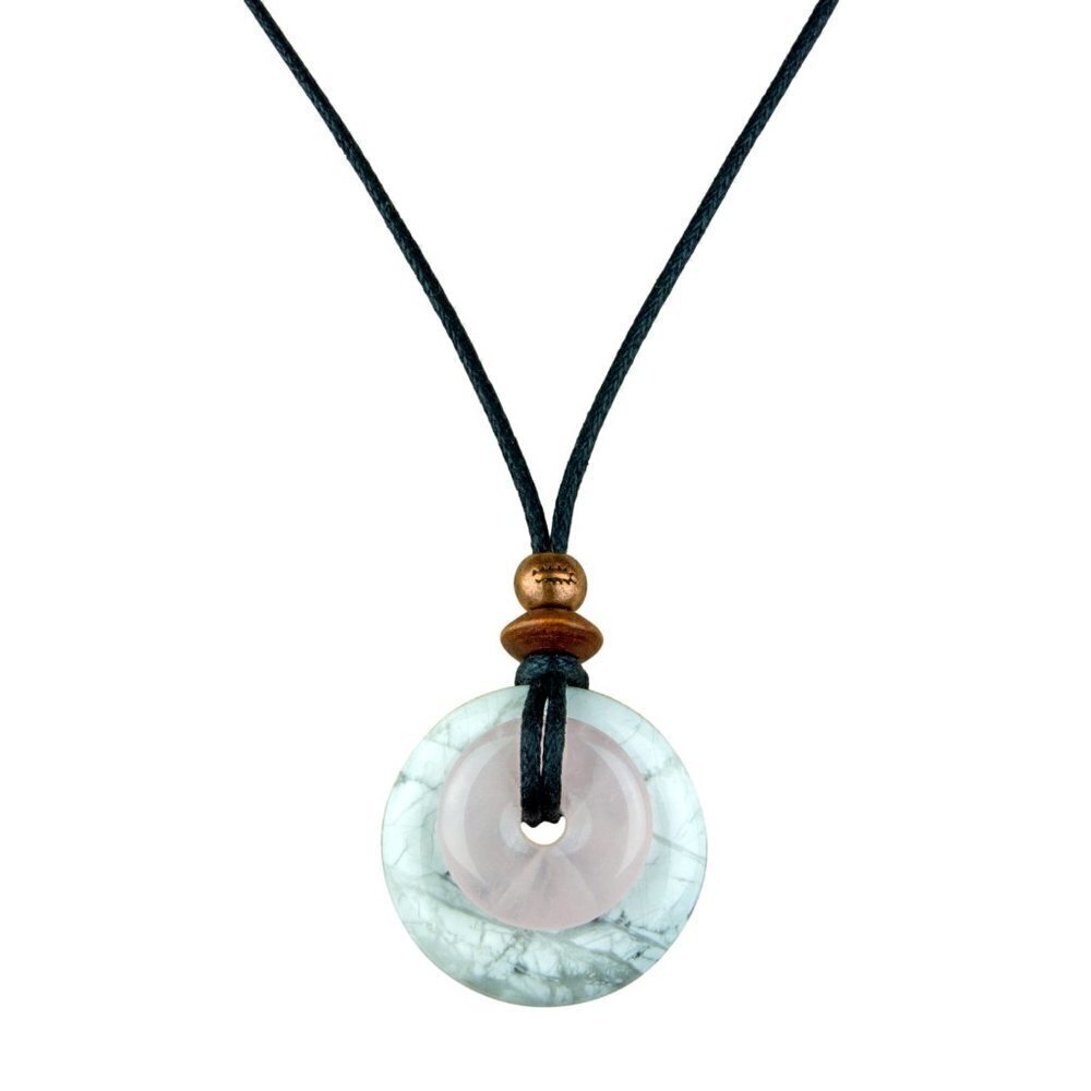 White Howlite and Rose Quartz Necklace | Handmade